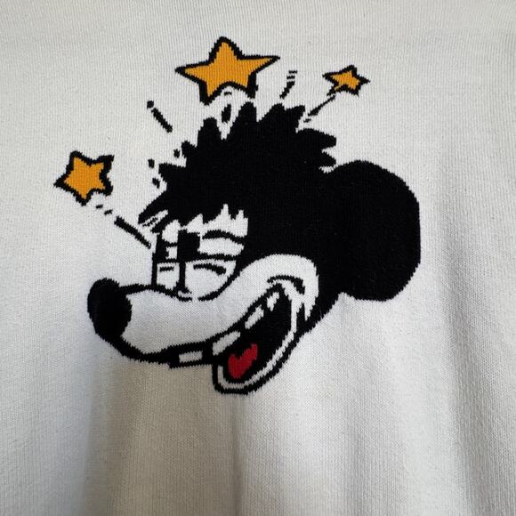 Mickey Mouse Disney Forever 21 Sweatshirt Rainbow Sleeve Graphic Crew Limited Ed - Picture 3 of 9